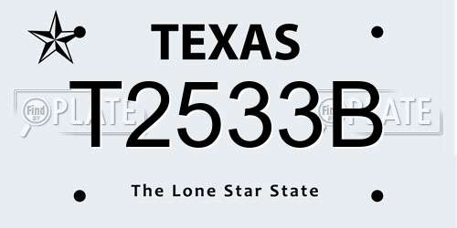 T2533B Texas License Plate