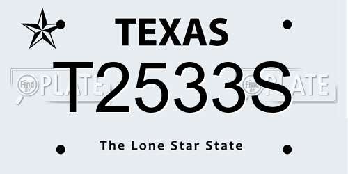 T2533S Texas License Plate