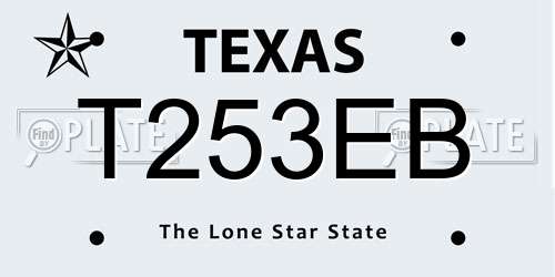T253EB Texas License Plate