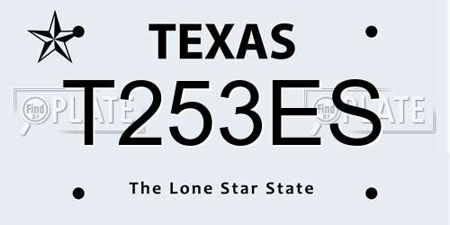 T253ES Texas License Plate
