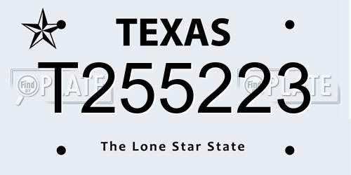 T255223 Texas License Plate