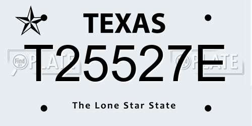 T25527E Texas License Plate