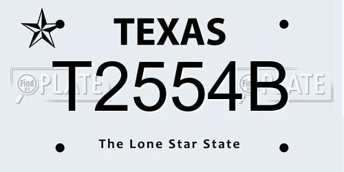 T2554B Texas License Plate