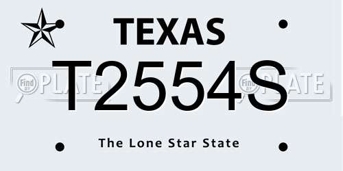T2554S Texas License Plate