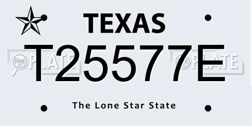 T25577E Texas License Plate
