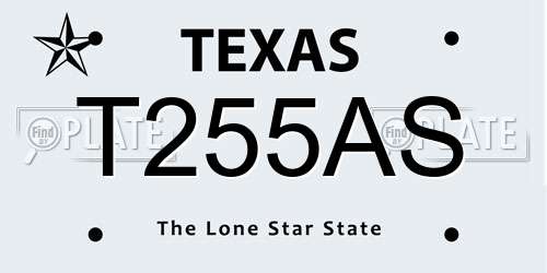 T255AS Texas License Plate