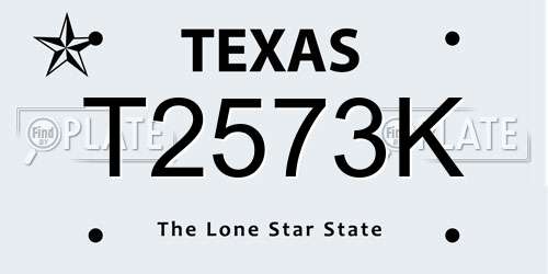 T2573K Texas License Plate