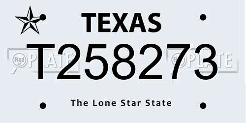 T258273 Texas License Plate