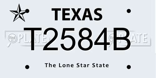 T2584B Texas License Plate