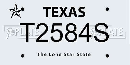 T2584S Texas License Plate