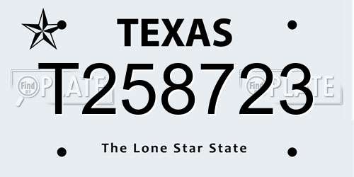 T258723 Texas License Plate