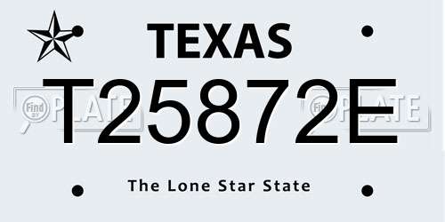 T25872E Texas License Plate