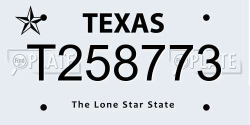 T258773 Texas License Plate