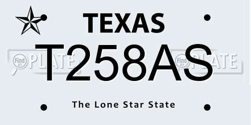 T258AS Texas License Plate