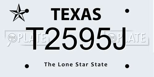 T2595J Texas License Plate