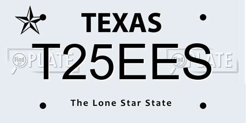 T25EES Texas License Plate
