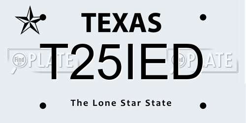 T25IED Texas License Plate