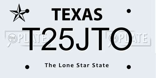 T25JTO Texas License Plate