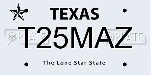 T25MAZ Texas License Plate