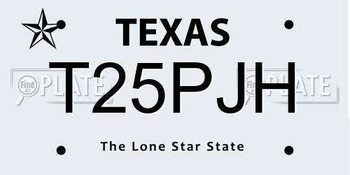 T25PJH Texas License Plate