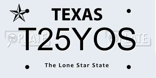 T25YOS Texas License Plate