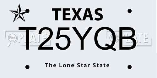 T25YQB Texas License Plate