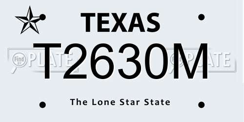 T2630M Texas License Plate