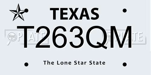 T263QM Texas License Plate