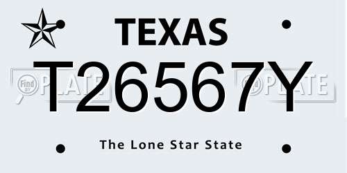 T26567Y Texas License Plate
