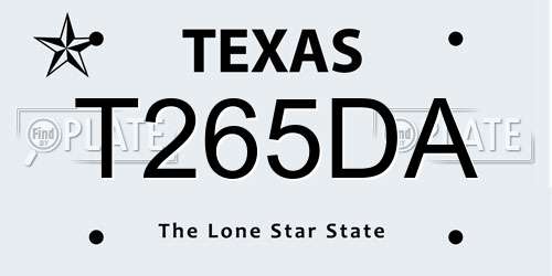 T265DA Texas License Plate