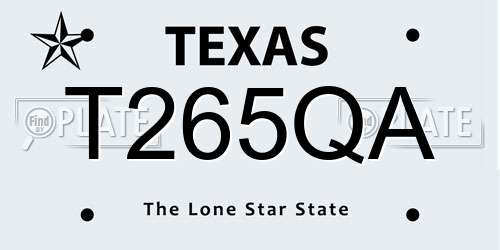 T265QA Texas License Plate