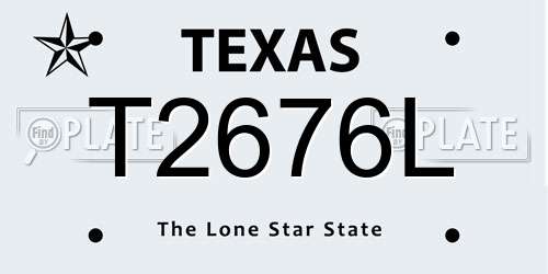 T2676L Texas License Plate