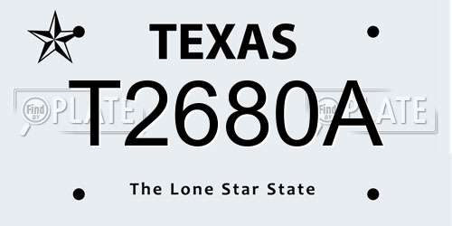 T2680A Texas License Plate
