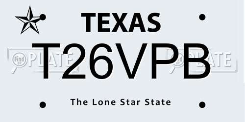 T26VPB Texas License Plate