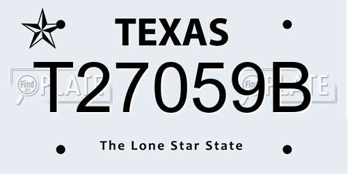 T27059B Texas License Plate