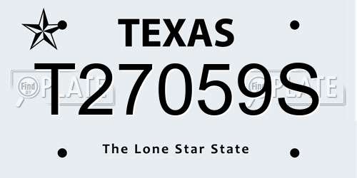 T27059S Texas License Plate