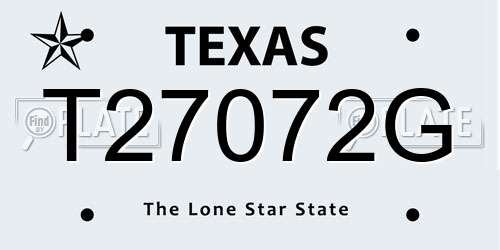 T27072G Texas License Plate