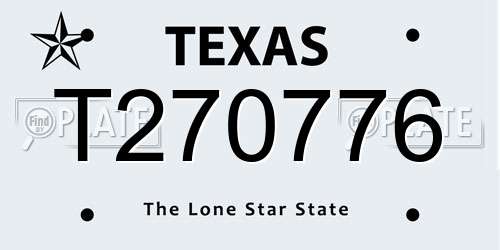 T270776 Texas License Plate