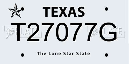 T27077G Texas License Plate