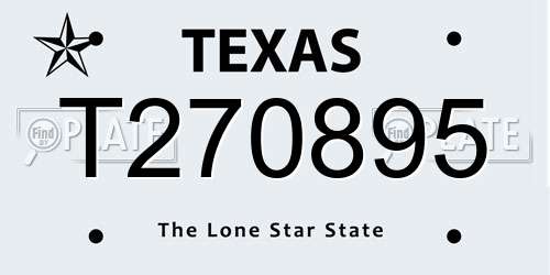 T270895 Texas License Plate