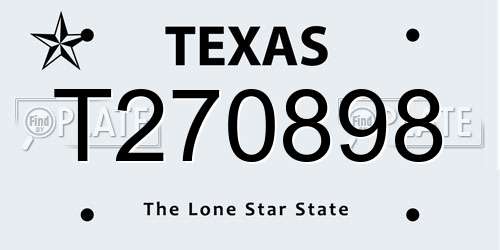T270898 Texas License Plate