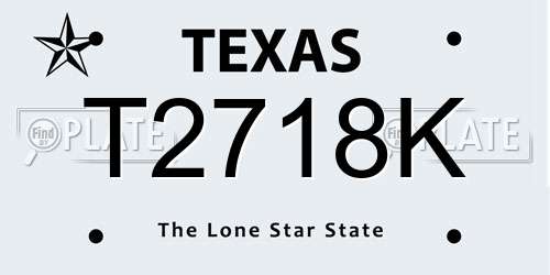 T2718K Texas License Plate