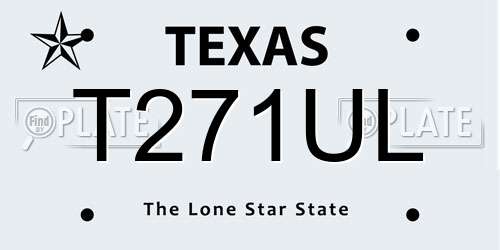 T271UL Texas License Plate