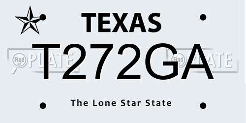 T272GA Texas License Plate