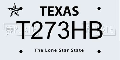 T273HB Texas License Plate