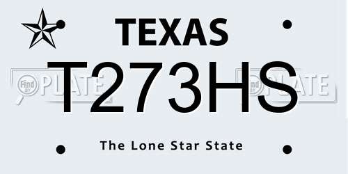 T273HS Texas License Plate
