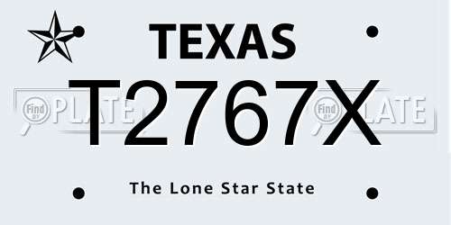 T2767X Texas License Plate