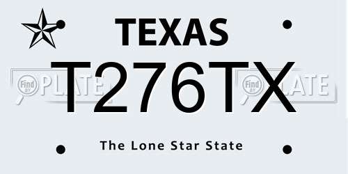 T276TX Texas License Plate