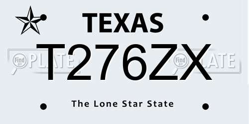 T276ZX Texas License Plate