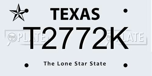 T2772K Texas License Plate